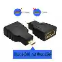 Convertidor De Puerto Micro Hdmi Macho A Hdmi Hembra