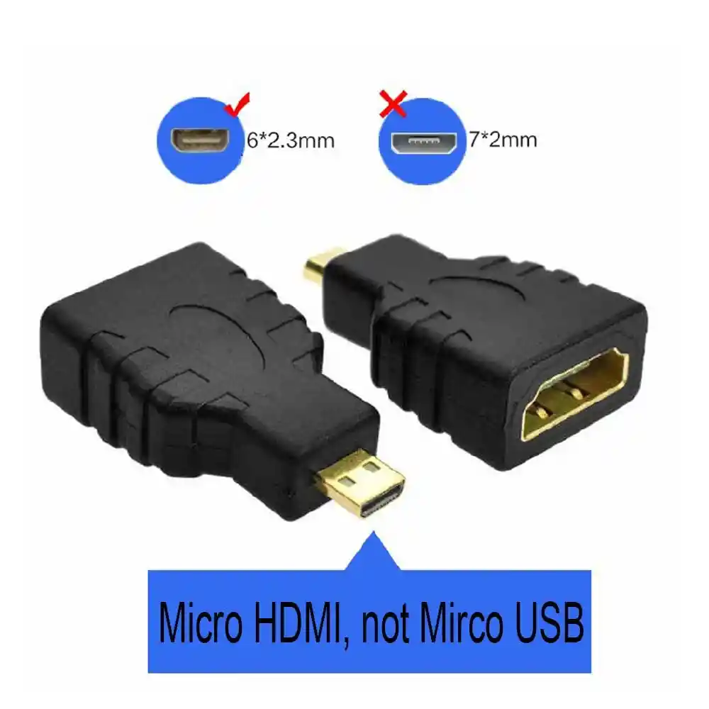 Convertidor De Puerto Micro Hdmi Macho A Hdmi Hembra