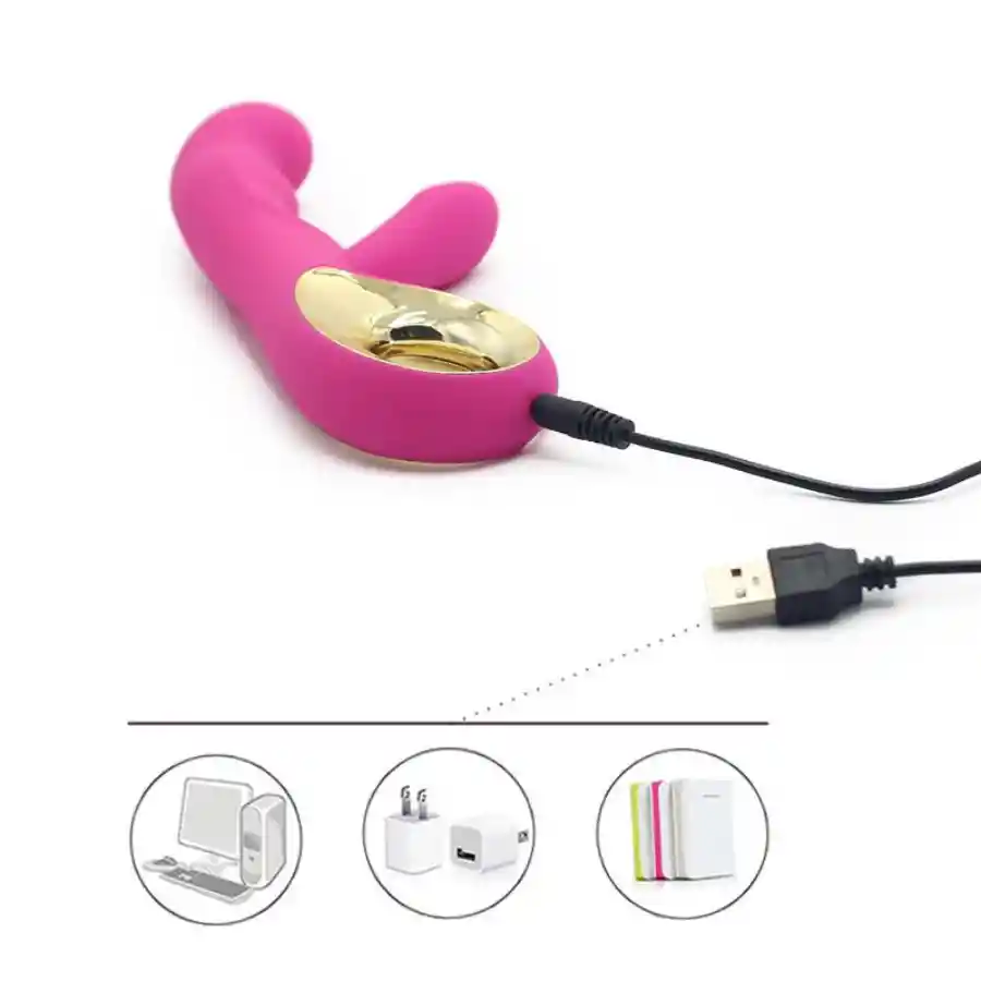 Vibrador Sex Angel Ii Doble Estimulación Punto G Y Clitoris Recargable Usb