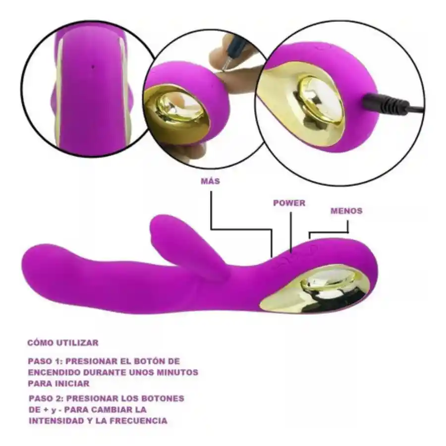 Vibrador Sex Angel Ii Doble Estimulación Punto G Y Clitoris Recargable Usb