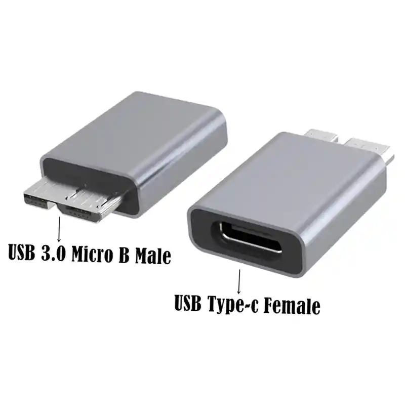 Convertidor Usb 3.0 Micro B Macho A Tipo C Hembra Disco Externo