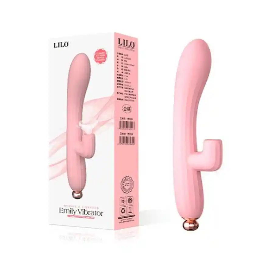 Vibrador Y Succionador Emily Lilo Doble Estimulación Rosado