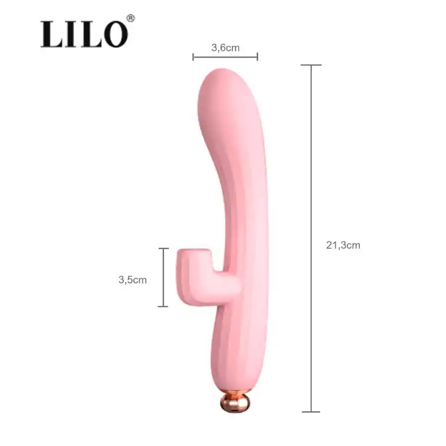 Vibrador Y Succionador Emily Lilo Doble Estimulación Rosado