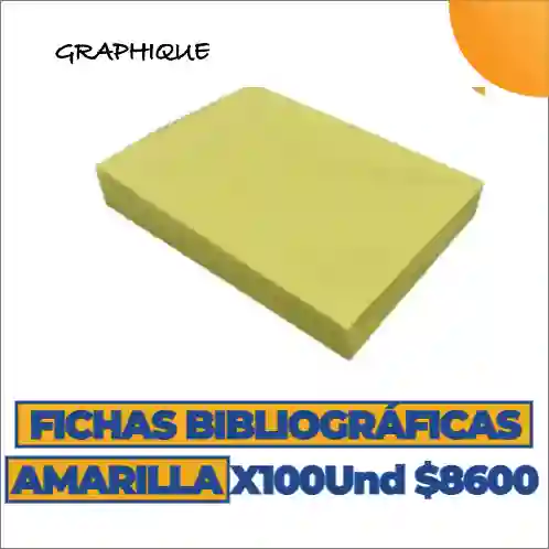 Cartulina Ficha Bibliográfica Amarillo X 100 Und