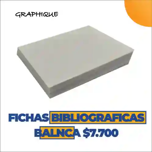 Cartulina Ficha Bibliográfica Blanco X 100 Und