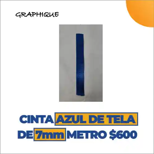 Cinta De Tela Razo O Ilusión Azul Rey De 7 Mm Metro