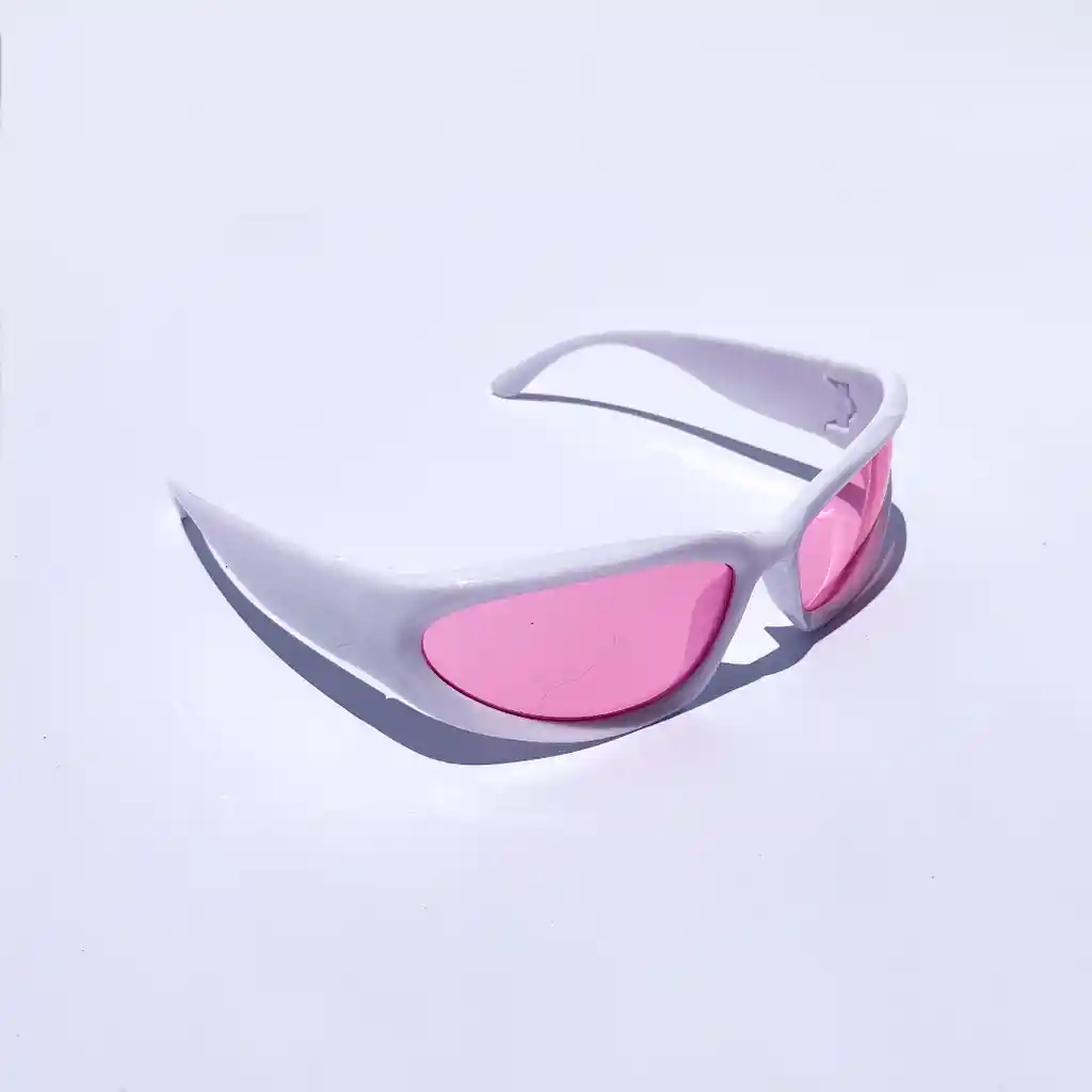 Gafas De Sol Yankee Blanco Con Lente Rosado