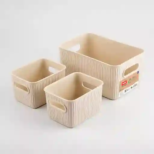 Tatay Set Canasta Beige Plástico 13 7010938