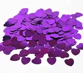 Confeti Metalizado Corazon Morado