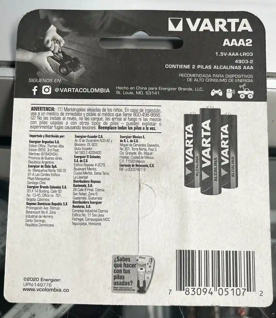 Pila Aaa Alcalina Varta