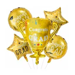 Set X5 Globos Graduado Graduación Grado Fiesta Decoración (copa)