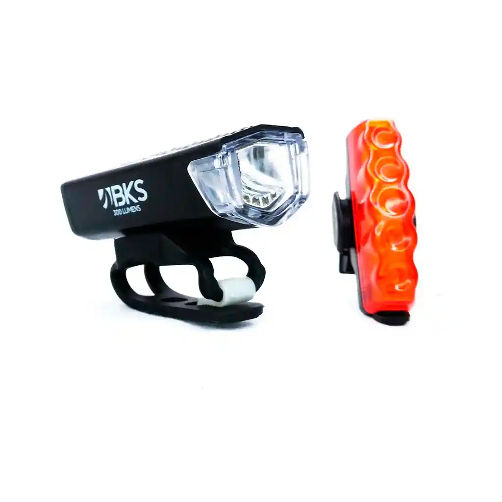 Luz Led Bicicleta Trasera + Delantera Bks 300 Lm Recargable