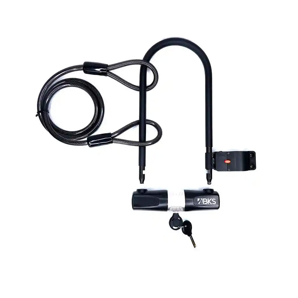 Set De Candado En U Guaya Bks L450 Lave Bicicleta Moto