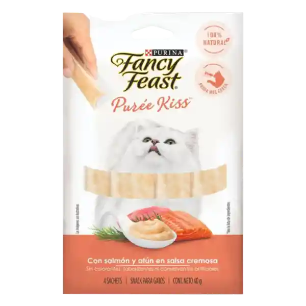 Fancy Feast Gatos Purée Kiss Con Atún Y Salmón