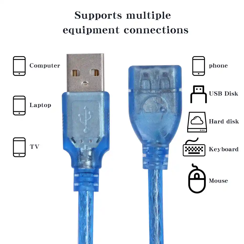 Extension Usb 2.0 Macho A Hembra 5 M Mouse Teclado Controles