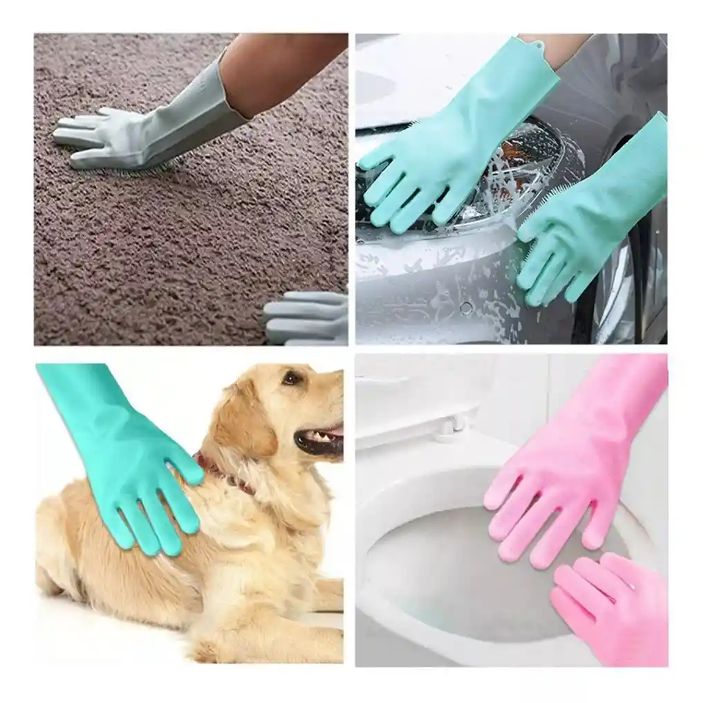 Guantes Mágicos De Silicona Para Lavar Loza Carros Mascotas