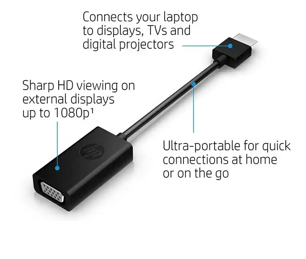 Adaptador Conversor Hp De Hdmi A Vga 1080p