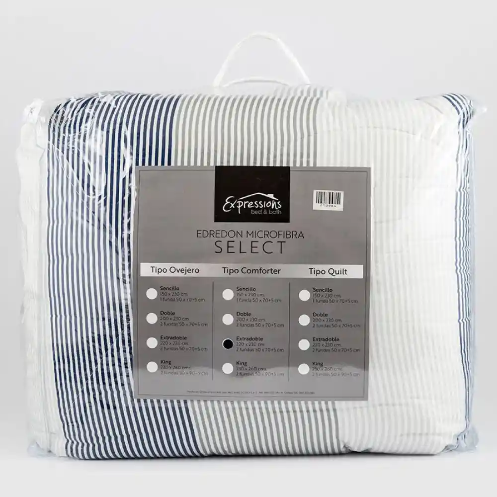 Comforter Expressions Queen Ovejero Stripes Azul/g