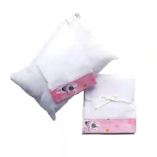 Sábanas Y Almohada Para Corral Ositos Rosa