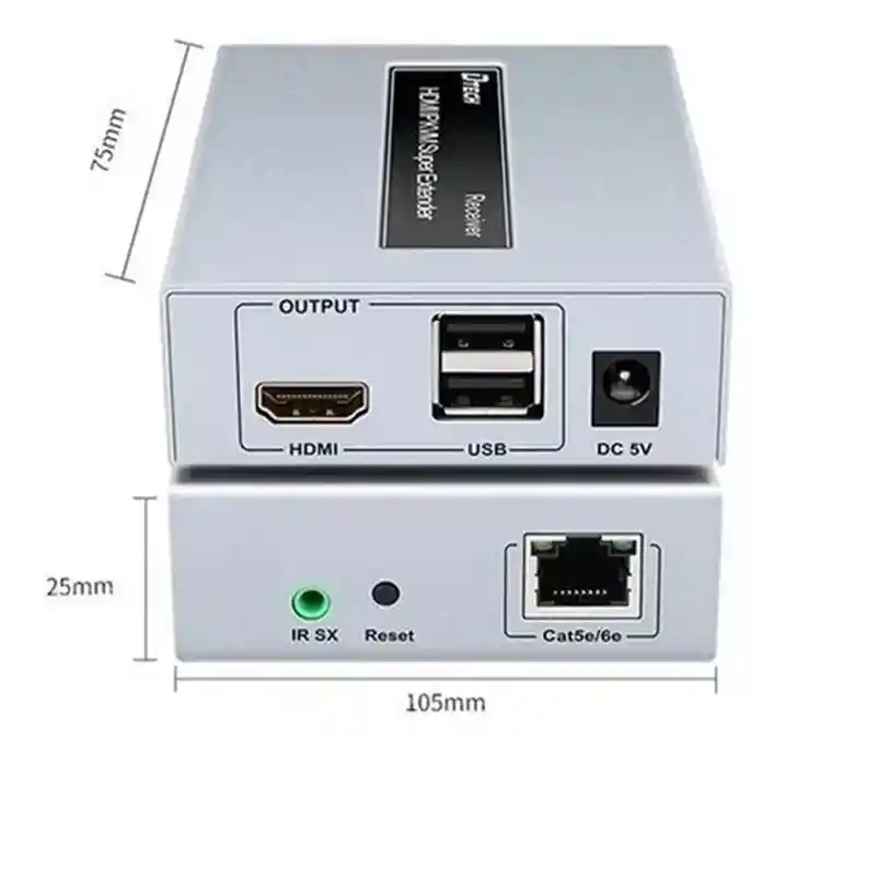 Kvm Extender Hdmi + Usb Teclado Y Mouse Hasta 150 Metros