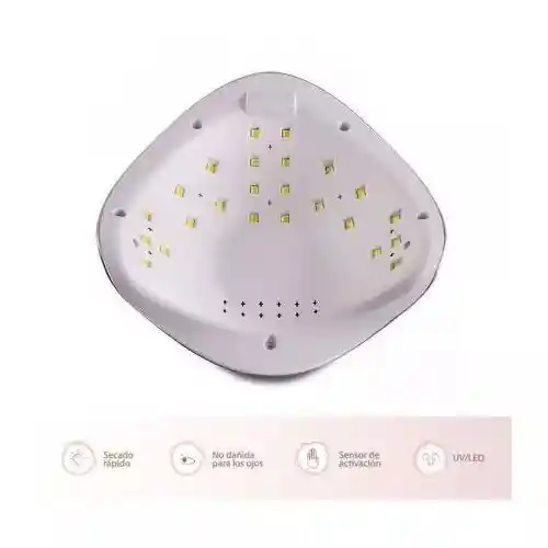 Lampara Led Uv Uñas Secado Metalizada 48 W Tornasol