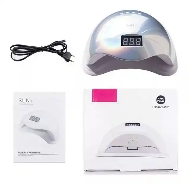 Lampara Led Uv Uñas Secado Metalizada 48 W Tornasol
