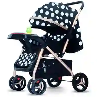 Coche Para Bebe Con Capota Expandible Musical Reversible Negro 602-1