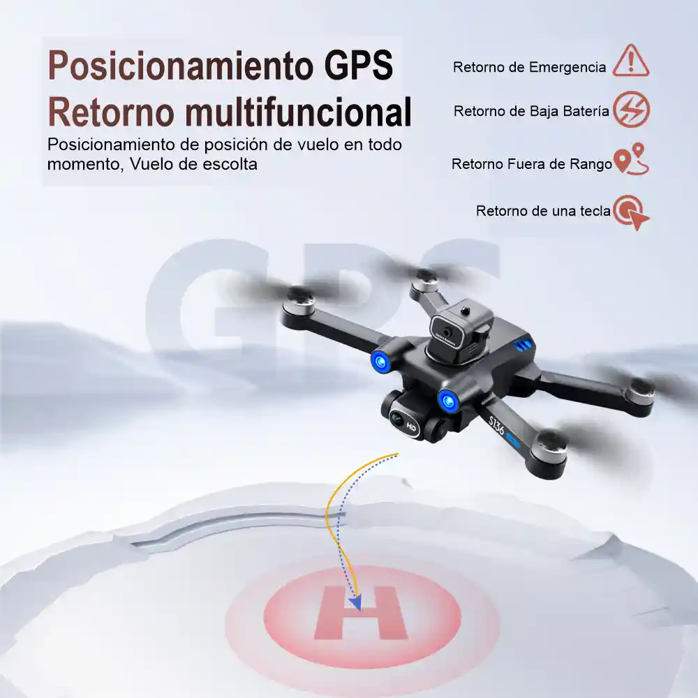 Drone Profesional Gps Sensor Obstáculos Cámara Hd S136 Mini