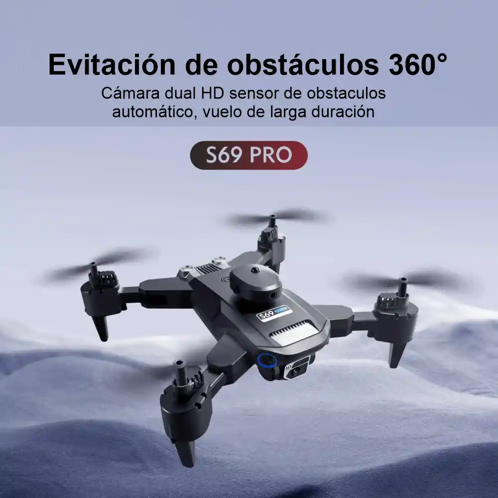 Drone Plegable Sensor De Obstaculos Cámara Dual Hd Wifi S69