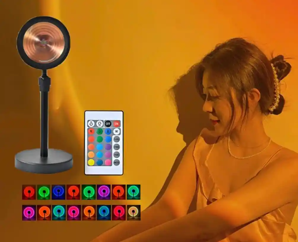 Lampara Luz Led Proyectora Atmosferica Control 16 Colores