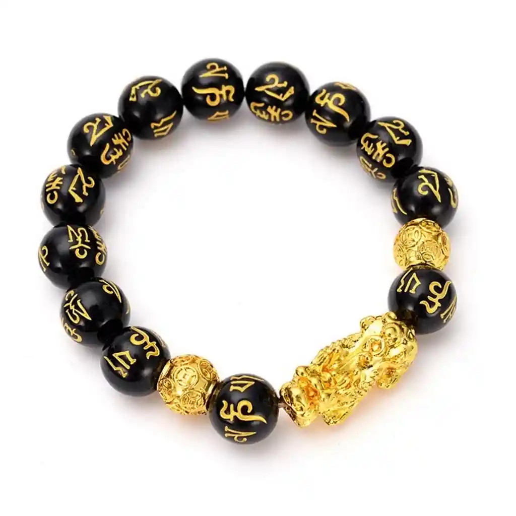 Pulsera Obsidiana Feng Shui Pi Xiu Prosperidad + Estuche Dayoshop