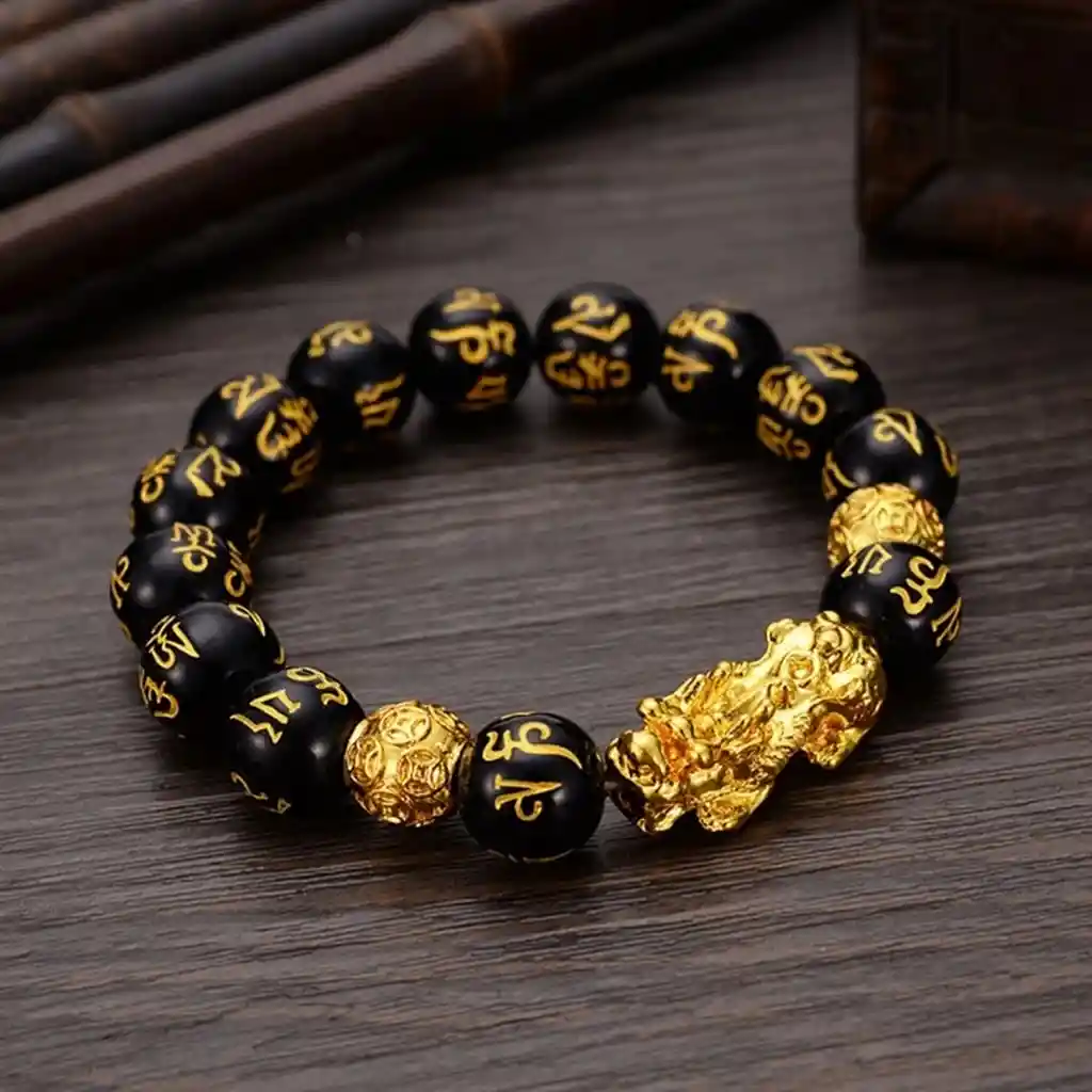 Pulsera Obsidiana Feng Shui Pi Xiu Prosperidad + Estuche Dayoshop