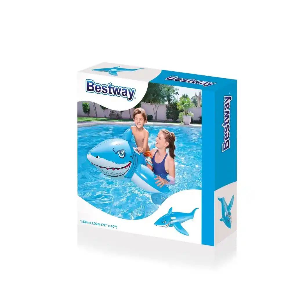 Flotador Piscina Inflable Bestway 41032 Tiburón Azul Dayoshop