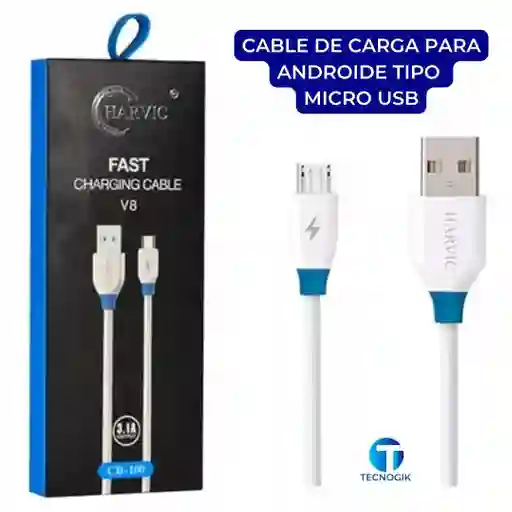Cable Cargador De 1 Metro Salida Micro Usb