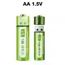 Baterias Pilas Usb Recargable Aa 1.5v 1200mah 1800mwh Li-ion