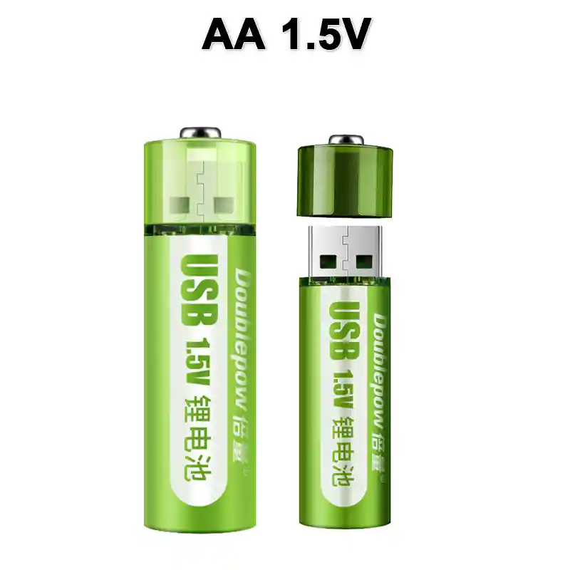 Baterias Pilas Usb Recargable Aa 1.5v 1200mah 1800mwh Li-ion