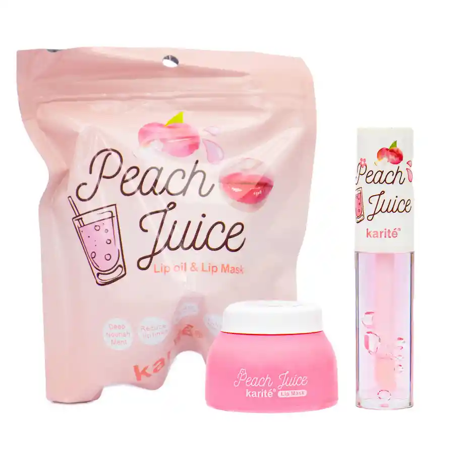 Kit Labios Peach Juice Karite Duo Reparador De Labios