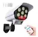 Lampara Solar Exterior Camara Falsa 7 Led + Control