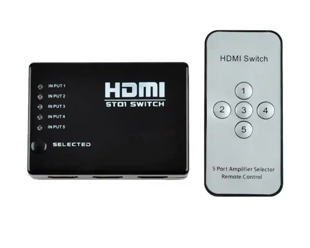 Switch Hdmi 5x1 5 Entradas 1 Salida Con Control Hd 1080p