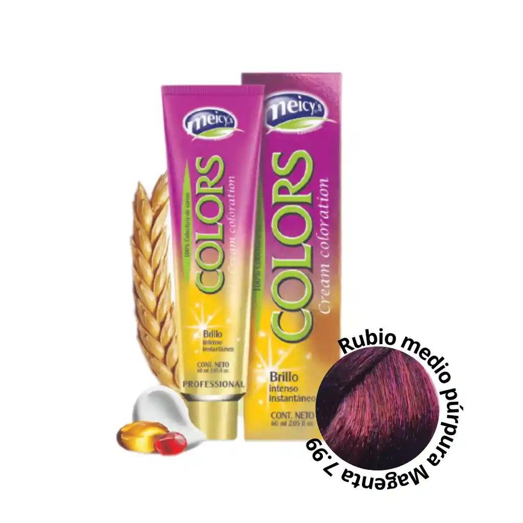 Tinte 7.99 Rubio Medio Purpura Magenta 60ml Meicys