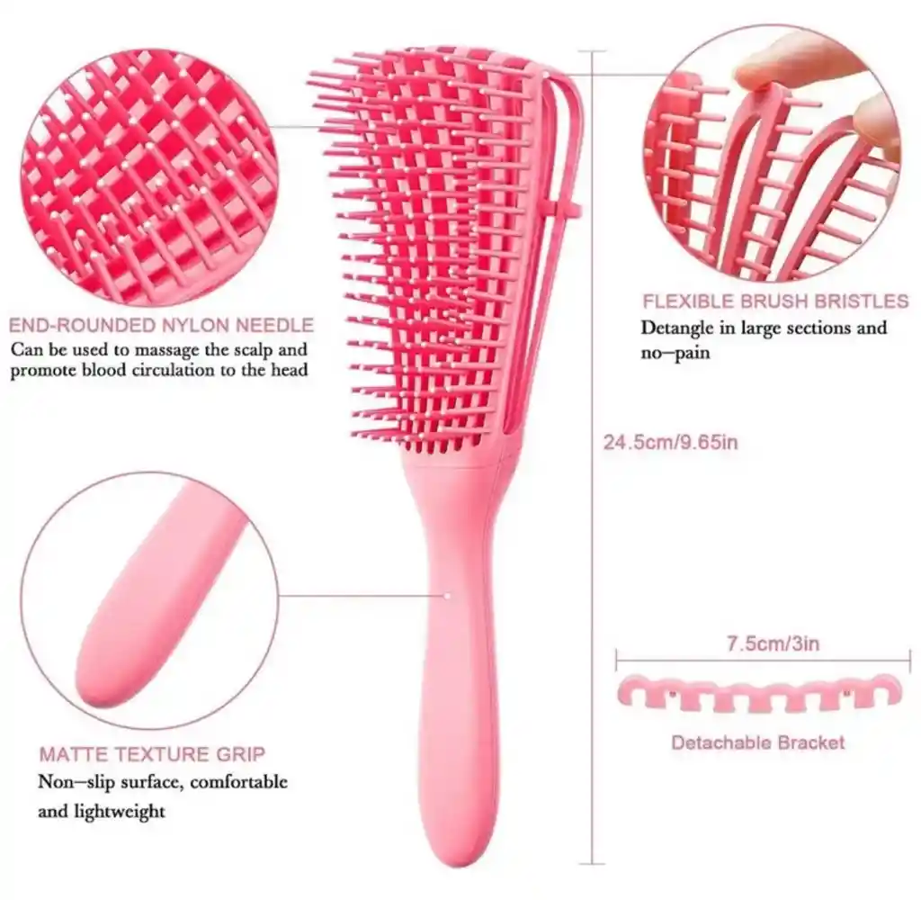 Cepillo Desenredante Antifriz Masajeador Cuero Cabelludo