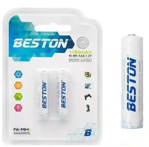 Beston Baterías/pilas Recargables Hr03 2xaaa 1100mah Recargable Blanco