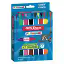 Plumones Lavables Bicolor Jumbo Offi-esco Oe-086 X6u