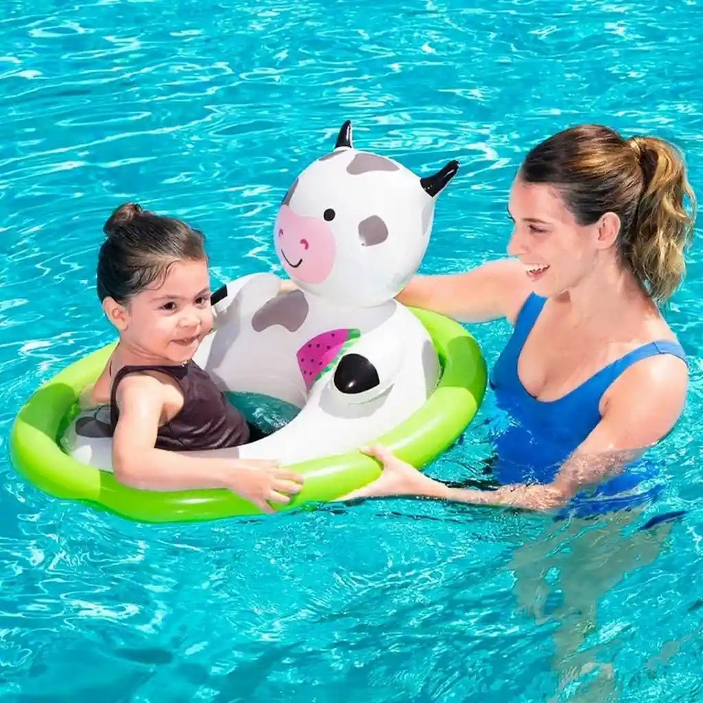 Inflable Asiento Animal Vaca Bestway 34058 Flotador Bebe Dayoshop