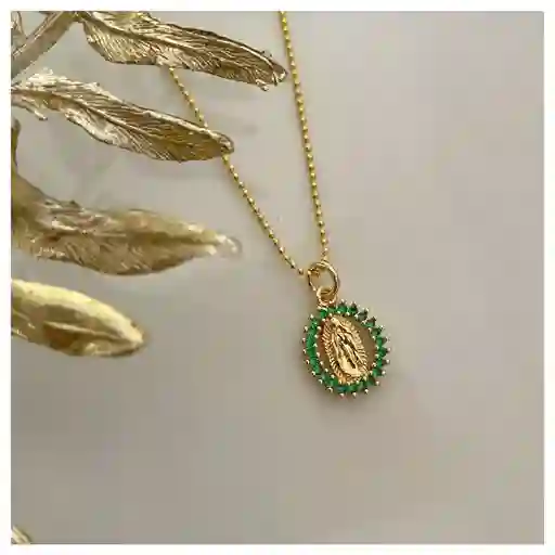 Cadena | Virgen Medalla- Circon Cristal