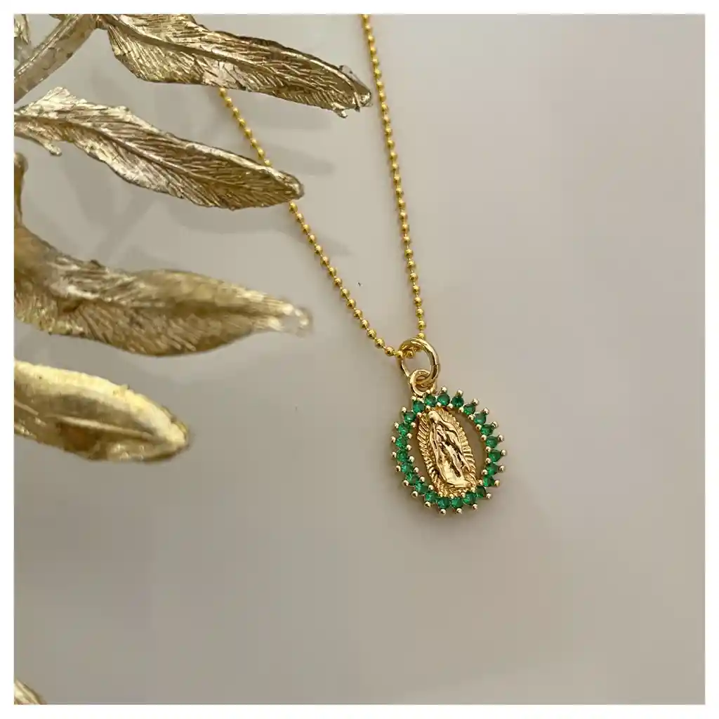 Cadena | Virgen Medalla- Circon Cristal