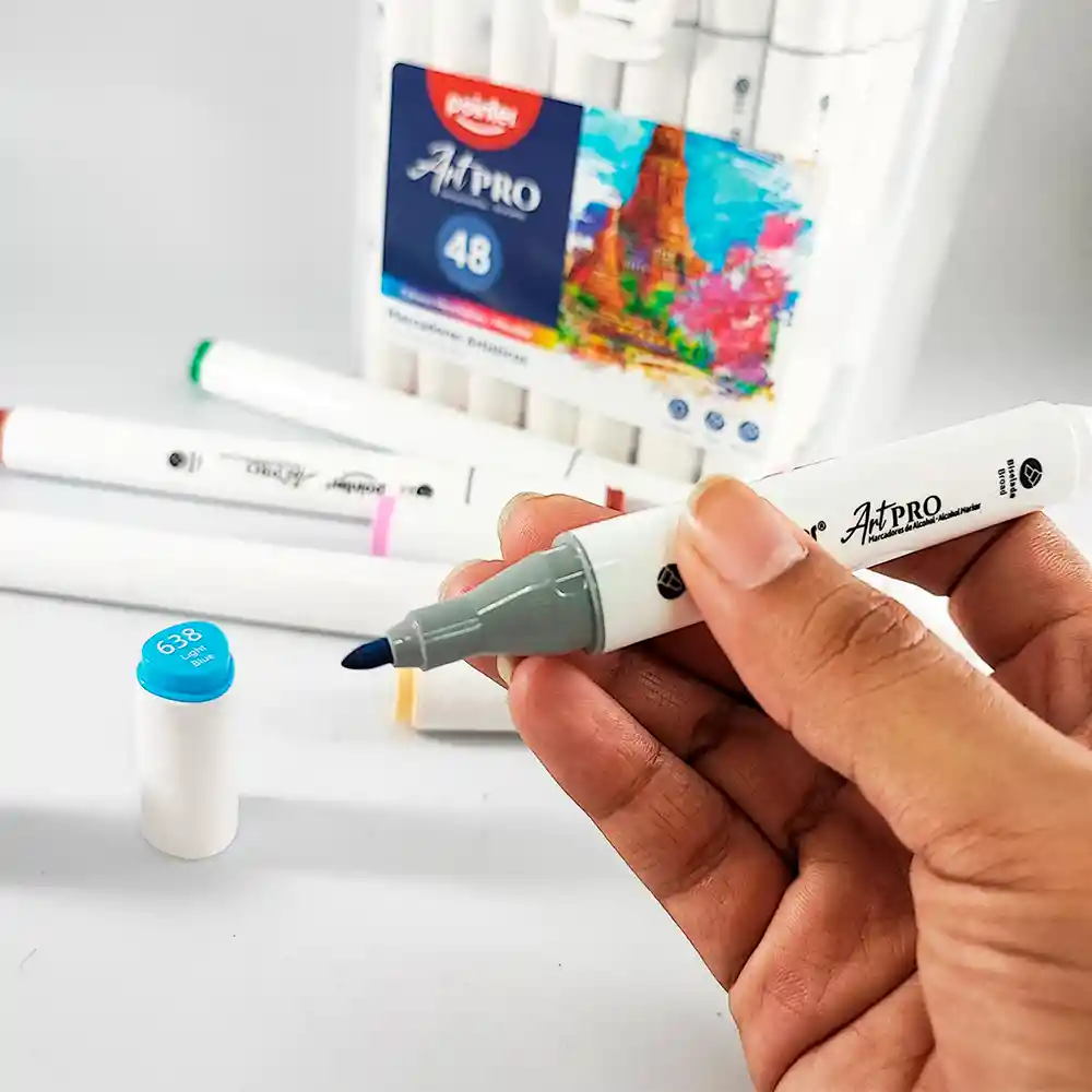 Marcador Permanente Pointer Doble Punta X 48 Colores.