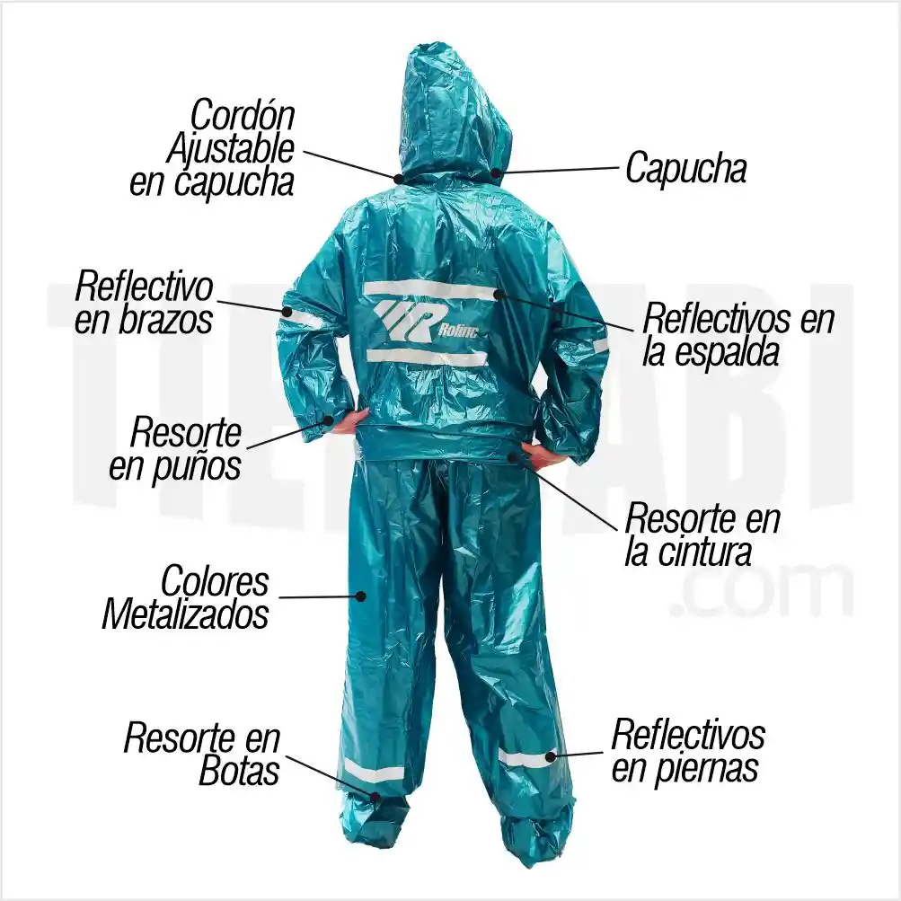 Impermeable Plastico Para Moto O Ciclista Lluvia Calibre 2