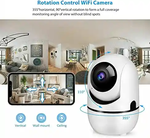 Cámara Ip Wifi 1080p Hd Seguridad 360° Nocturna Audio