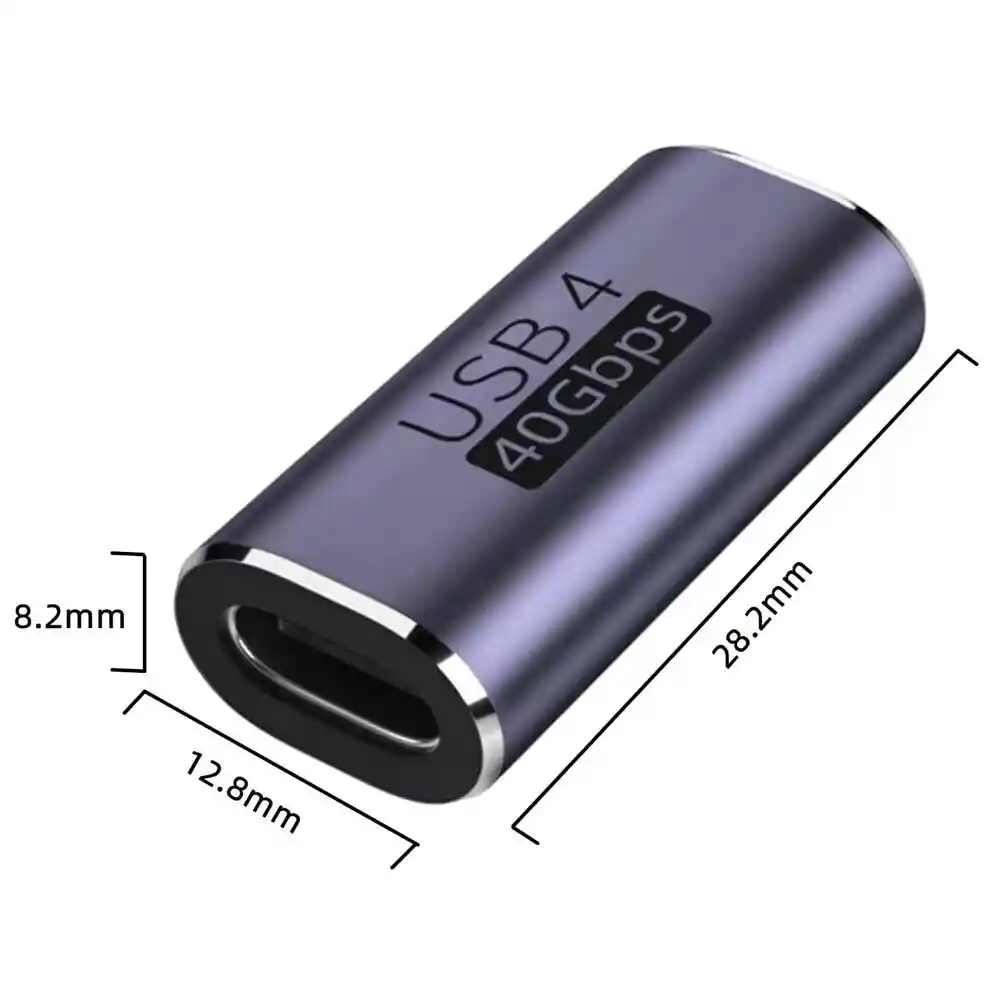 Union Usb 4.0 Tipo C Hembra A Hembra 40 Gbps 8k 100w Pd 5a